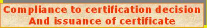 issuance of certification