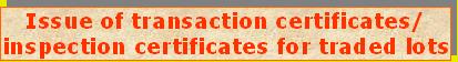 issue of certificates